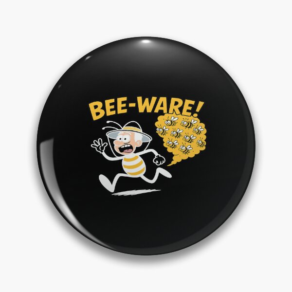 Item preview, Funny Cartoon Bee-Ware Design – Man Running from Bees designed and sold by sssweetness.