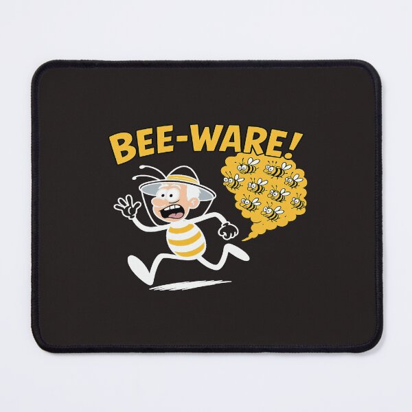 Item preview, Funny Cartoon Bee-Ware Design – Man Running from Bees designed and sold by sssweetness.