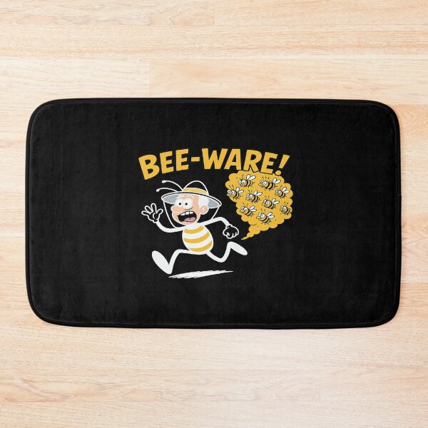 Item preview, Funny Cartoon Bee-Ware Design – Man Running from Bees designed and sold by sssweetness.