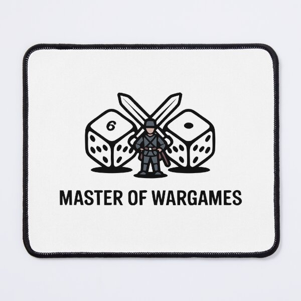 Item preview, Minimalist Board Game Design – “Master of Wargames” Crossed Dice & Soldier Icons designed and sold by VividOrganica.