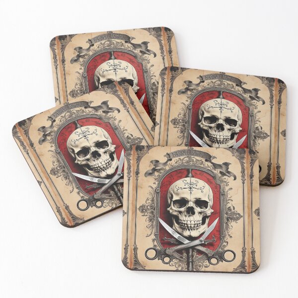 Item preview, Tattoo Barber Poster – Gothic Skull Design designed and sold by Antik by Schulz.