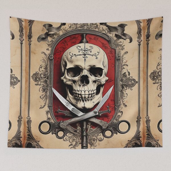 Item preview, Tattoo Barber Poster – Gothic Skull Design designed and sold by Antik by Schulz.