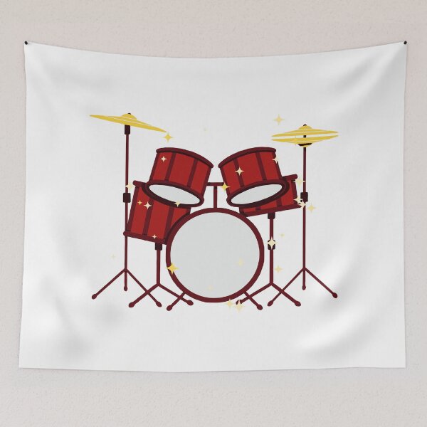 Item preview, drums+stars designed and sold by blackstarred.