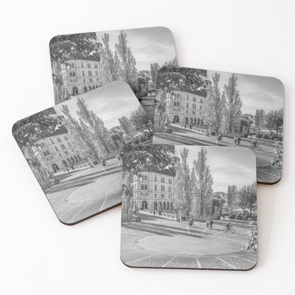 Item preview, Preseren Square Ljubljana Slovenia BW designed and sold by PhotoArt by Joan Carroll.