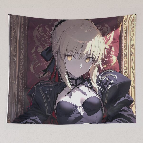 Item preview, Saber Alter Fate Stay Night Anime Girl Gothic Throne designed and sold by riadjamai.