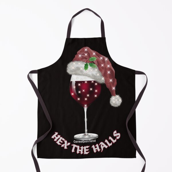 Item preview, Hex the Halls – Wine Glass & Santa Hat Holiday Design  CarmaQuanTarot designed and sold by CarmaQuanTarot.