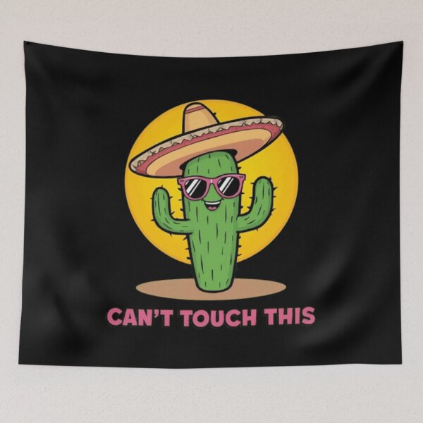 Item preview, Can’t Touch This Funny Cactus Design designed and sold by MemeMakersLab.