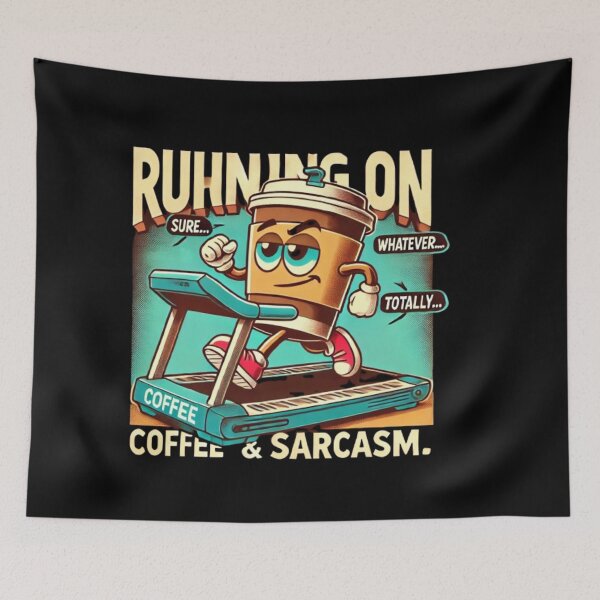 Item preview, Running on Coffee and Sarcasm Design designed and sold by MemeMakersLab.