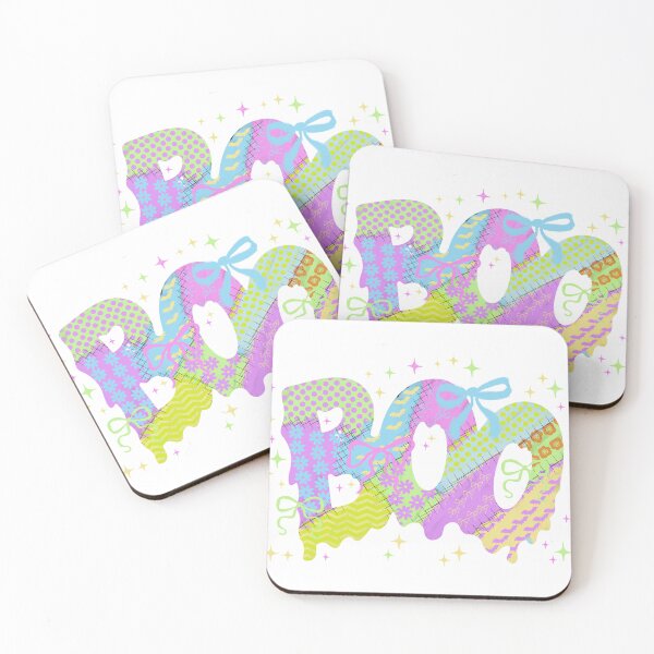 Item preview, Pastel Patchwork “BOO” Kawaii Halloween Typography Design designed and sold by baucestudio.