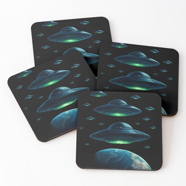 Item preview, UFO Fleet Over Earth – Epic Alien Cosmic Invasion Design designed and sold by DjokosDisigns.