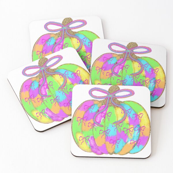 Item preview, Glitter Pastel Pumpkin with Bows Cute Kawaii Halloween Rainbow Design designed and sold by baucestudio.