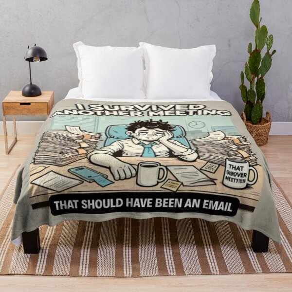 Item preview, I Survived Another Meeting – Funny Office Meme designed and sold by MemeMakersLab.