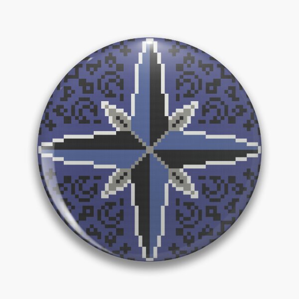 Item preview, Blue Pixel Art Compass Rose designed and sold by FlyingJackalope.