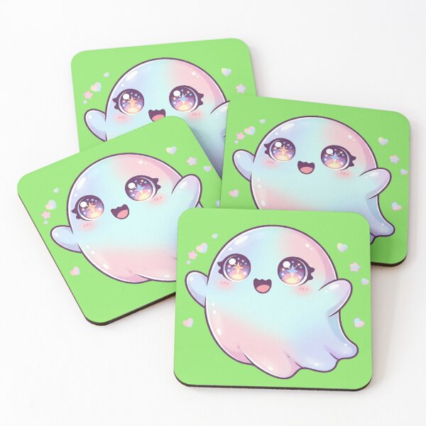 Item preview, Cute Kawaii Ghost with Big Eyes – Transparent Vector Design designed and sold by Nuvra Clothing.
