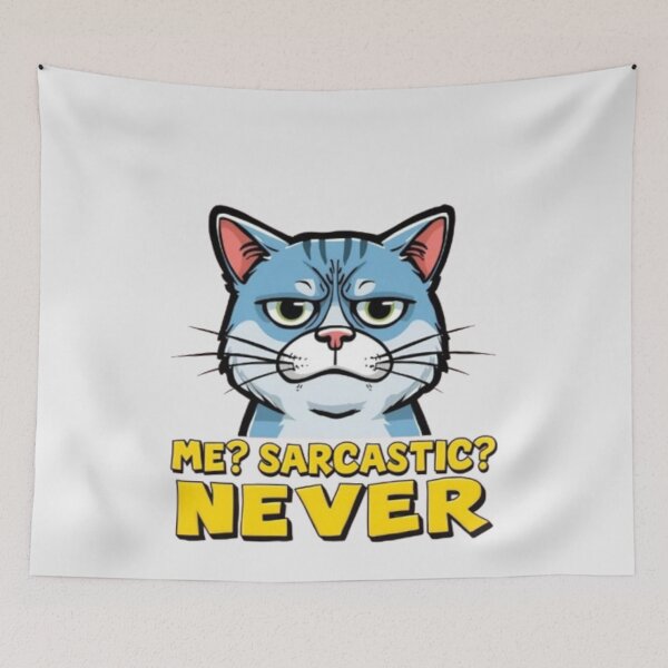 Item preview, Sarcastic Cat Meme – Me? Never! designed and sold by MemeMakersLab.