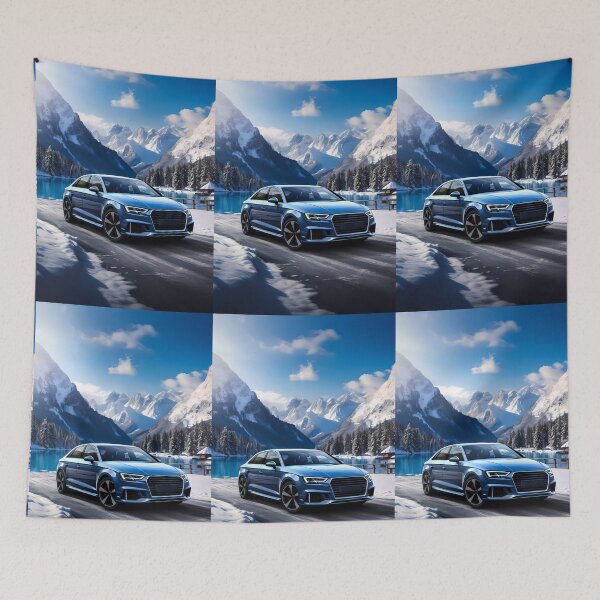 Item preview, Sleek Sedan Shines In Alpine Setting Under Clear Skies designed and sold by RevUpDesign.