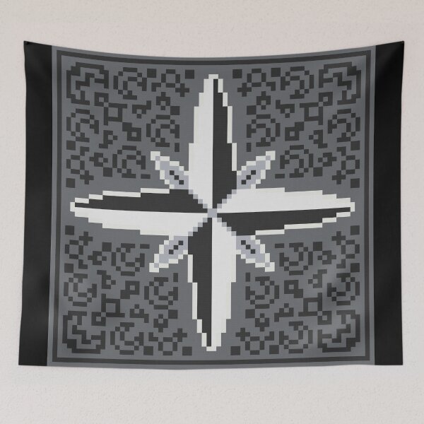 Item preview, Grey Pixel Art Compass Rose designed and sold by FlyingJackalope.