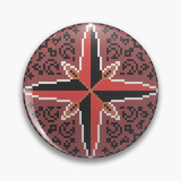 Item preview, Red Pixel Art Compass Rose designed and sold by FlyingJackalope.