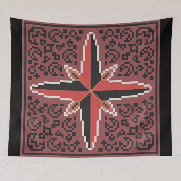 Item preview, Red Pixel Art Compass Rose designed and sold by FlyingJackalope.