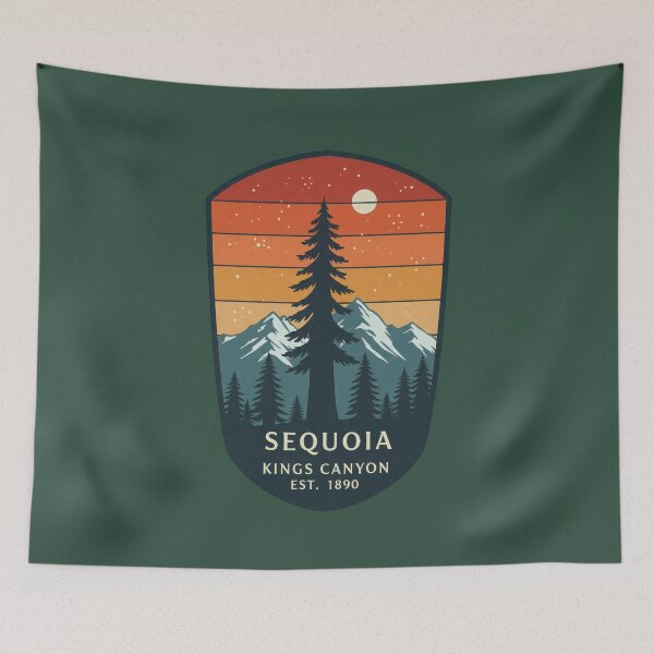 Item preview, Vintage Sequoia Kings Canyon Badge Design – National Park Adventure Sunset Art designed and sold by NoctaHike.