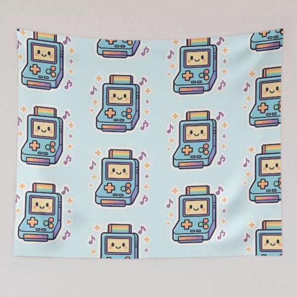 Item preview, Pastel Retro Game Console – Kawaii Handheld Gamer Sticker designed and sold by KrintoryTees.