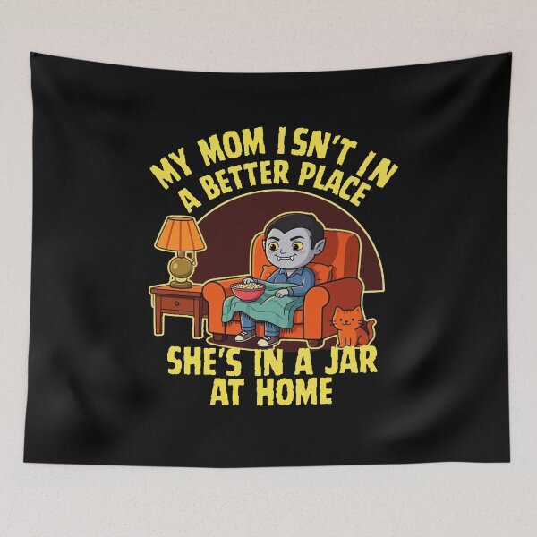 Item preview, Funny Vampire on Couch with Dark Humorous Quote designed and sold by MotivaChic.