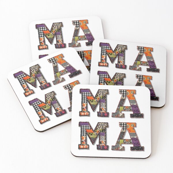 Item preview, Halloween Patchwork MAMA Letter Design Cute Rustic Fall Typography designed and sold by baucestudio.