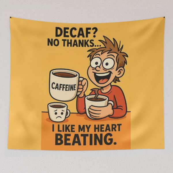 Item preview, Decaf? No Thanks – Funny Coffee Meme Design designed and sold by MemeMakersLab.