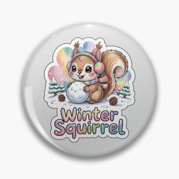 Item preview, Winter Animals Sticker – Cute Kawaii Winter Squirrel with Snowball, Cozy Forest Scene designed and sold by Nuist25.