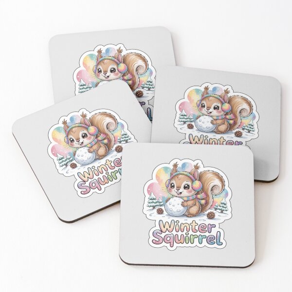 Item preview, Winter Animals Sticker – Cute Kawaii Winter Squirrel with Snowball, Cozy Forest Scene designed and sold by Nuist25.