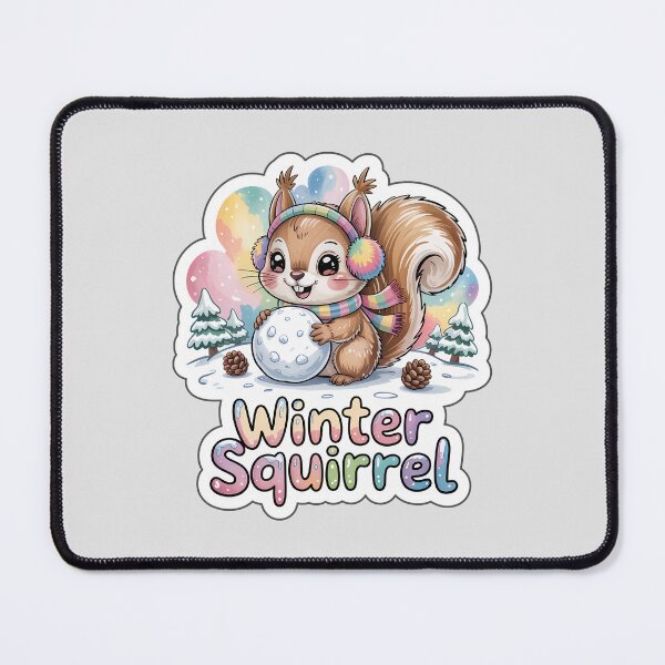 Item preview, Winter Animals Sticker – Cute Kawaii Winter Squirrel with Snowball, Cozy Forest Scene designed and sold by Nuist25.