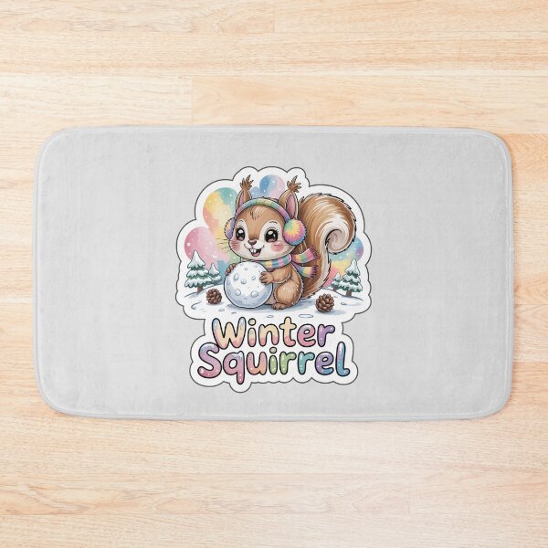 Item preview, Winter Animals Sticker – Cute Kawaii Winter Squirrel with Snowball, Cozy Forest Scene designed and sold by Nuist25.