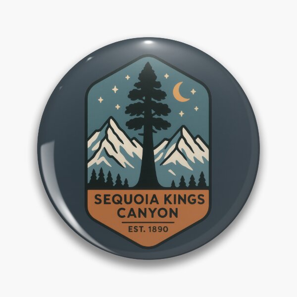 Item preview, Copy of Vintage Sequoia Kings Canyon Badge Design – National Park Adventure Sunset Art designed and sold by NoctaHike.