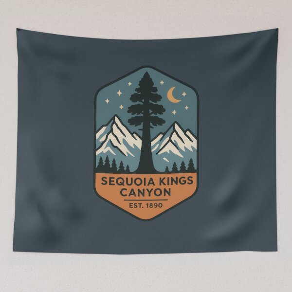 Item preview, Copy of Vintage Sequoia Kings Canyon Badge Design – National Park Adventure Sunset Art designed and sold by NoctaHike.