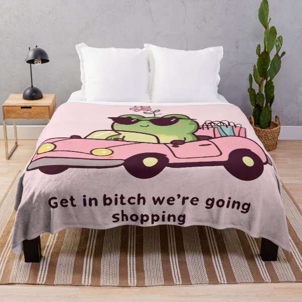 Item preview, Shopping Frog in Car - Get in Bitch We’re Going Shopping - Funny Cute Frog Driving Car designed and sold by pixelated_echoes.