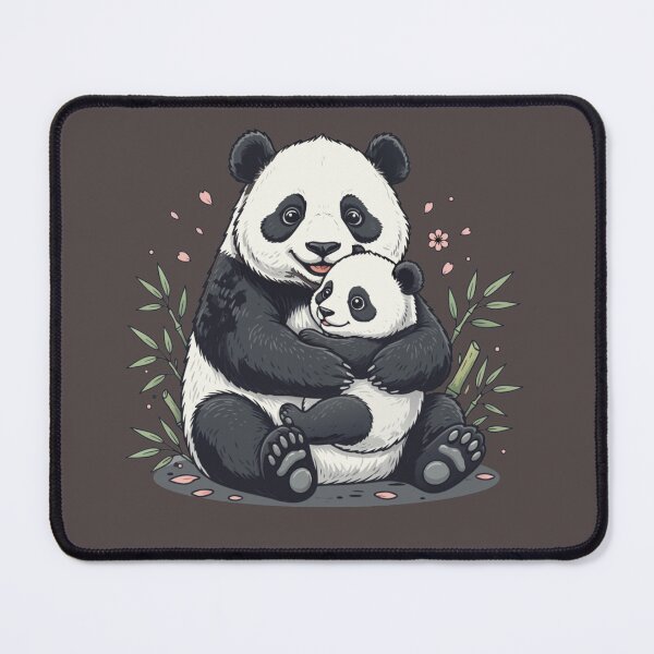 Item preview, Adorable illustration of a loving panda mother cuddling her baby in a heartwarming embrace designed and sold by Royalsticker.