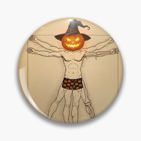 Item preview, Vitruvian Pumpkin Man | Da Vinci Halloween Parody designed and sold by The Classics Freak.