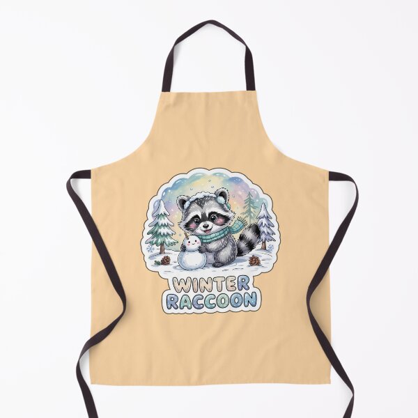 Item preview, Winter Animals Sticker – Cute Kawaii Winter Raccoon with Snowman in Cozy Forest designed and sold by Nuist25.