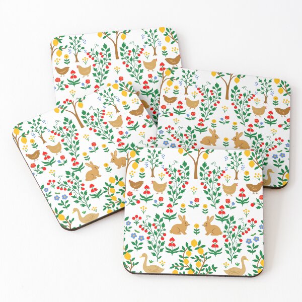 Item preview, Folk Art Farmyard Rabbits designed and sold by Loomandlorebyh.
