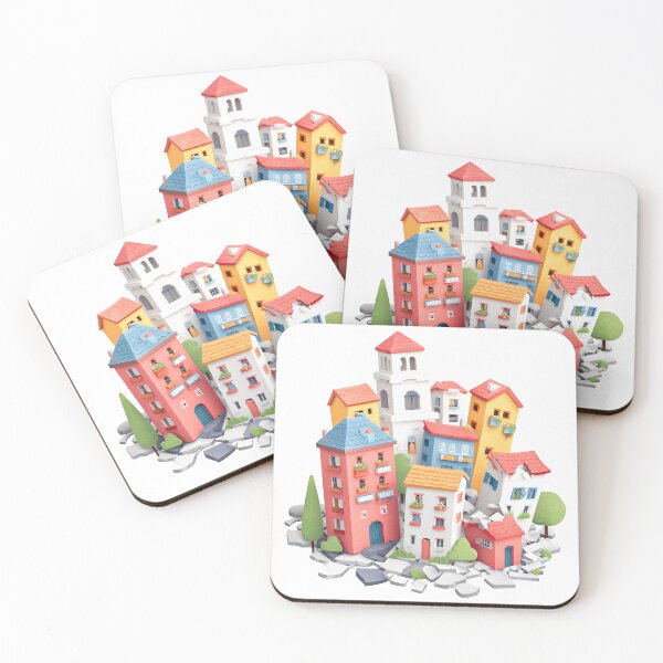 Item preview, Whimsical Colorful Village Scene designed and sold by DesignArtist.ia.