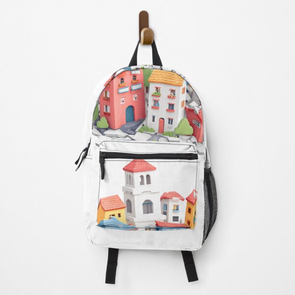Item preview, Whimsical Colorful Village Scene designed and sold by DesignArtist.ia.