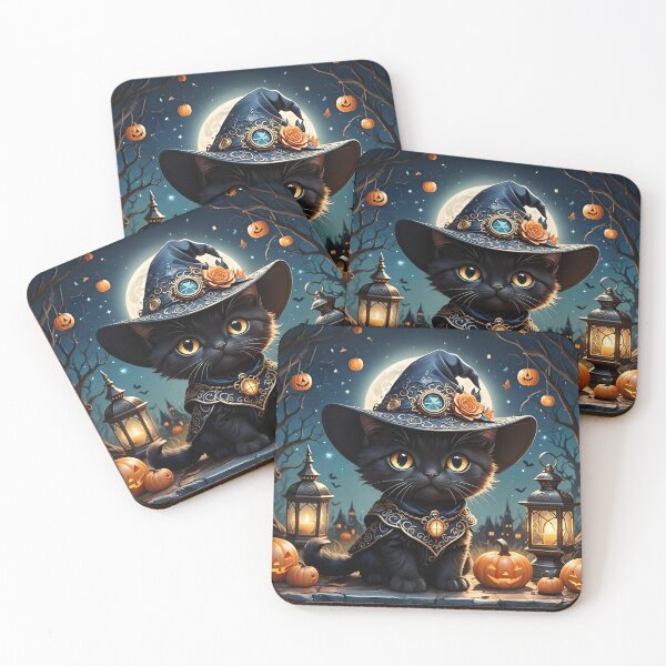 Item preview, The Scenery of Cute Kitten in Halloween Night designed and sold by Pim-Crystal.