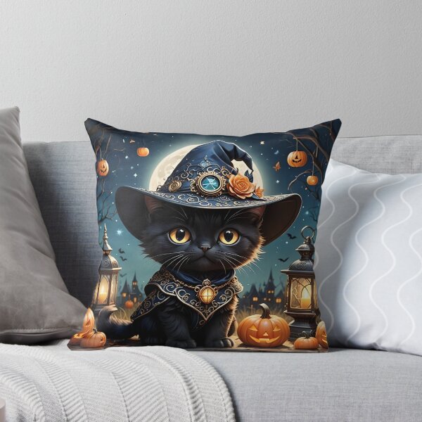 Item preview, The Scenery of Cute Kitten in Halloween Night designed and sold by Pim-Crystal.