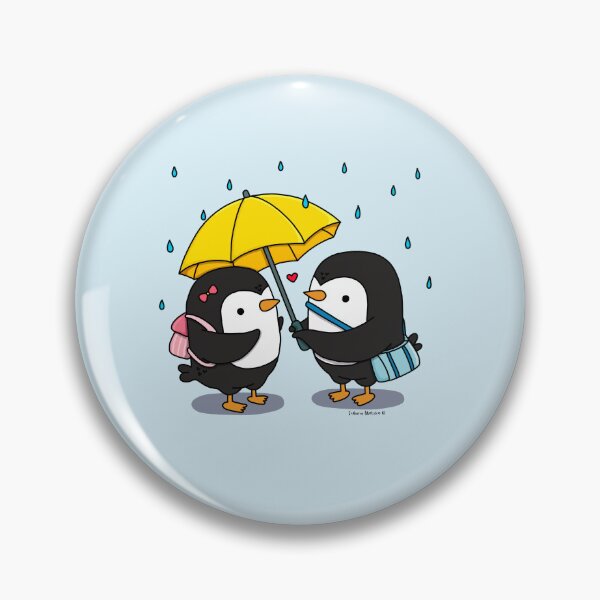 Item preview, Couple of Penguins under umbrella on a rainy day designed and sold by julianamotzko.