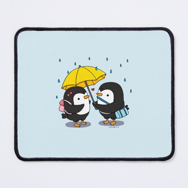 Item preview, Couple of Penguins under umbrella on a rainy day designed and sold by julianamotzko.