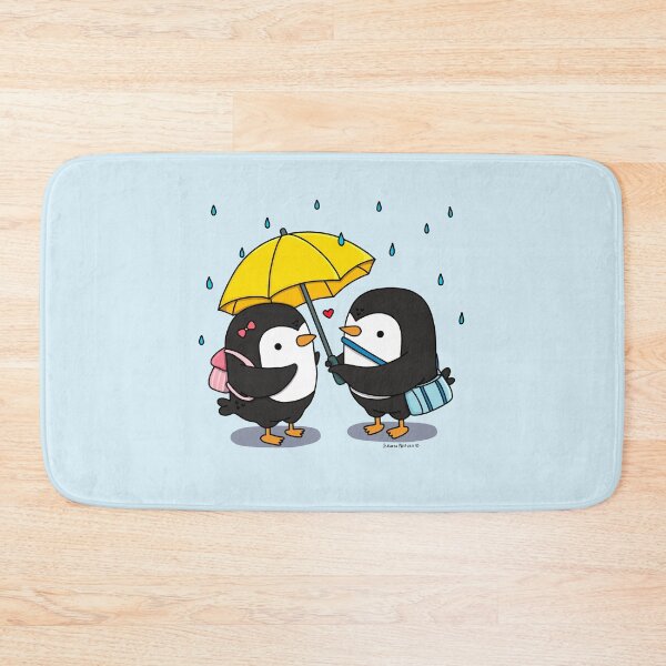 Item preview, Couple of Penguins under umbrella on a rainy day designed and sold by julianamotzko.