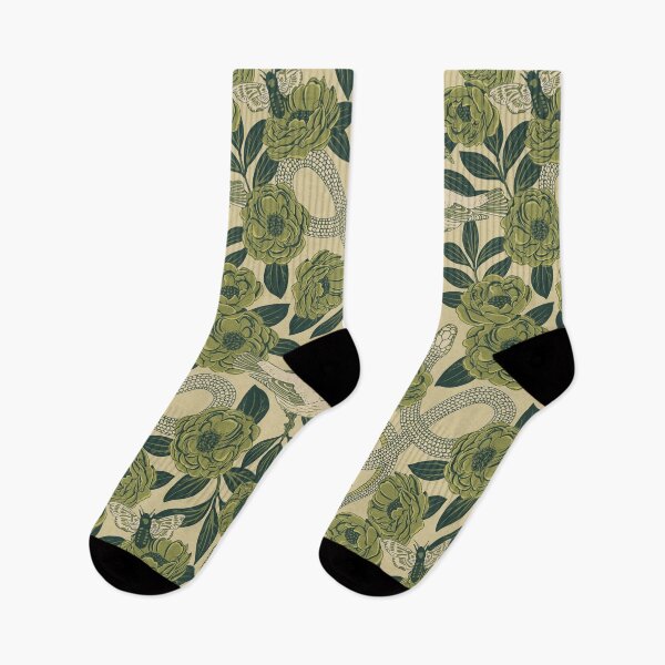 Item preview, Boho Snakes, Peonies, Birds and Moths in Green designed and sold by somecallmebeth.