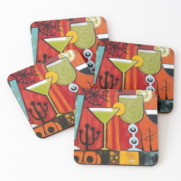 Item preview, Raise a Toast to Halloween With Vibrant Cocktails Whimsical Pumpkins and Cobwebs designed and sold by OlfactoART Studio.