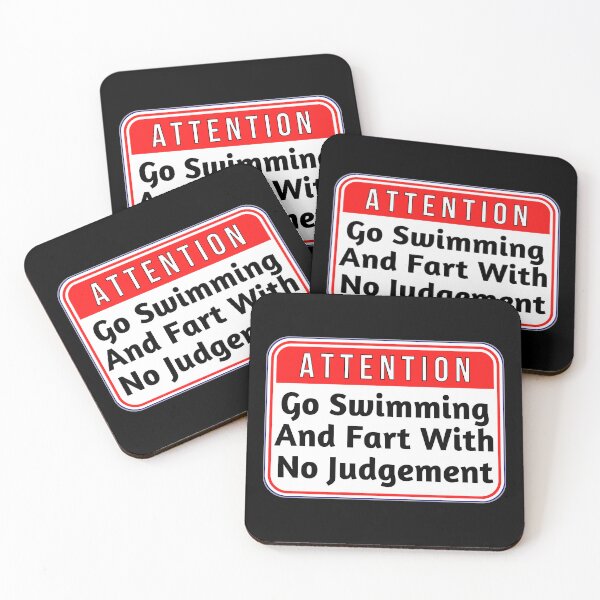 Item preview, ATTENTION:  Go Swimming And Fart With No Judgement - funny warning signs designed and sold by DesignsFromTW-S.