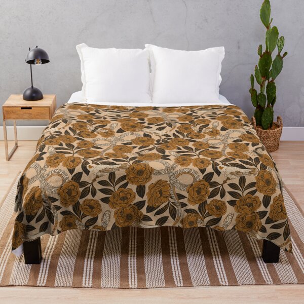 Item preview, Boho Snakes, Peonies, Birds and Moths in Brown designed and sold by somecallmebeth.